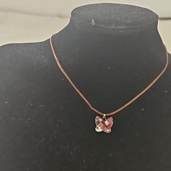 Swarovski Crystal Butterfly Pendant, Rope Necklace - Picture 4 of 16